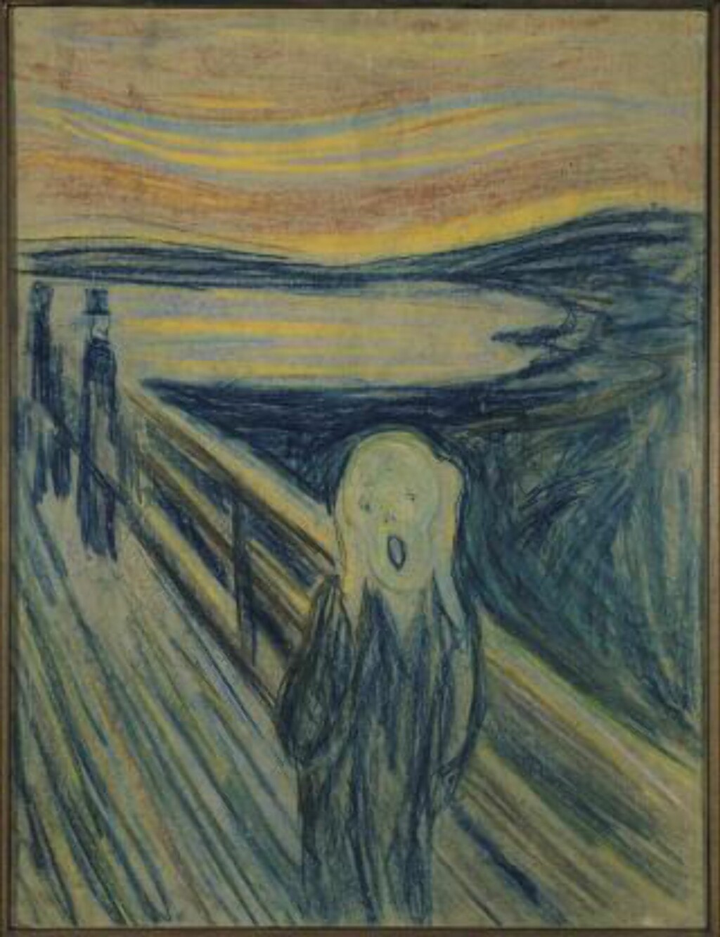 «SKRIK» (1893): Munch-museets pastellversjon. Foto: Skrik, 1893 © Munch-museet/Munch-Ellingsen Gruppen/Bono 2012 «SKRIK» (1893): Munch-museets pastellversjon. Foto: Skrik, 1893 © Munch-museet/Munch-Ellingsen Gruppen/Bono 2012