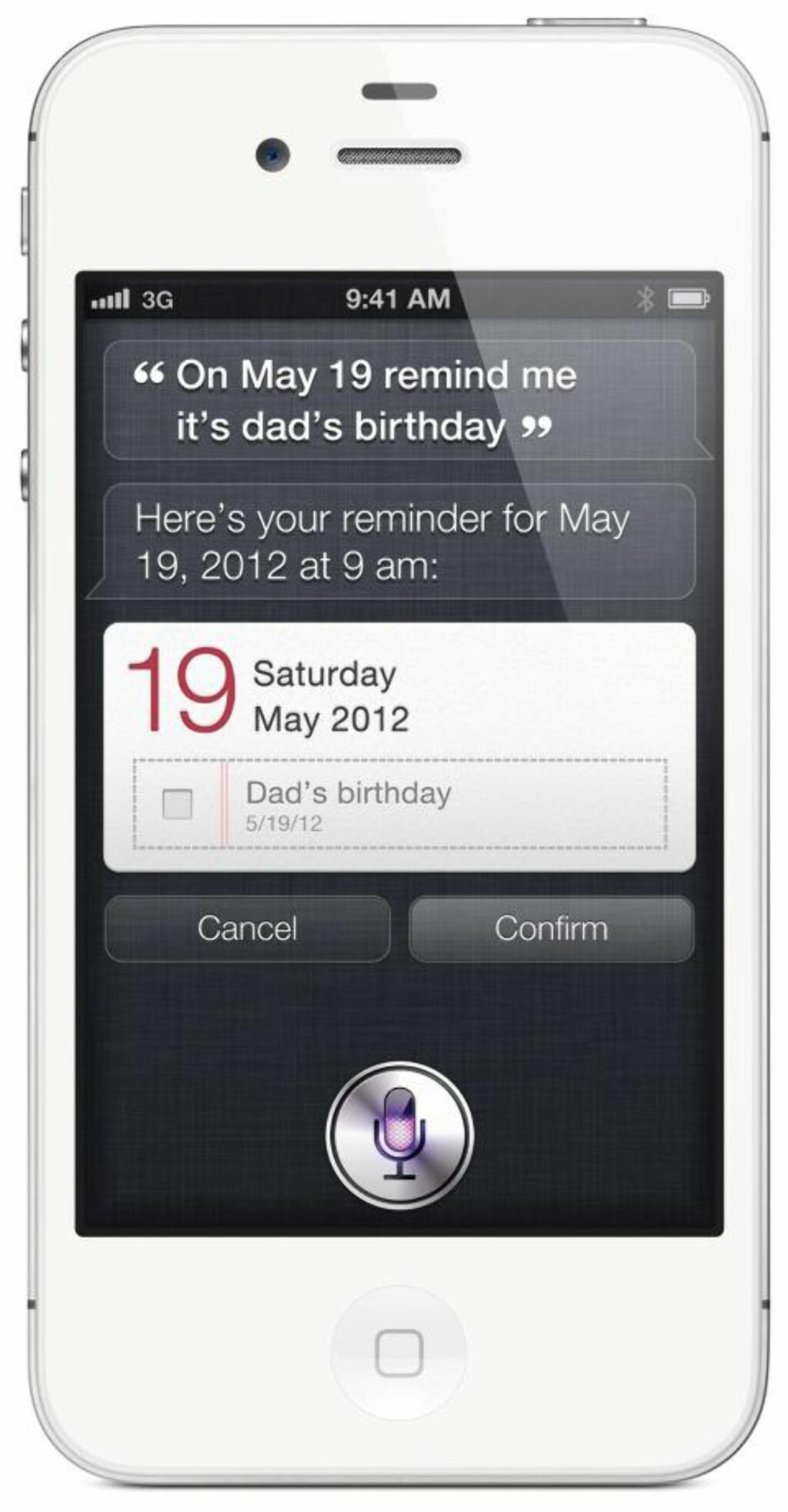 IKKE BARE SPØRSMÅL: Med Siri kan du også gi kommandoer til telefonen, og du får da en direkte kvittering på om forslaget hennes er det du mente at du ville. Foto: APPLE IKKE BARE SPØRSMÅL: Med Siri kan du også gi kommandoer til telefonen, og du får da en direkte kvittering på om forslaget hennes er det du mente at du ville. Foto: APPLE