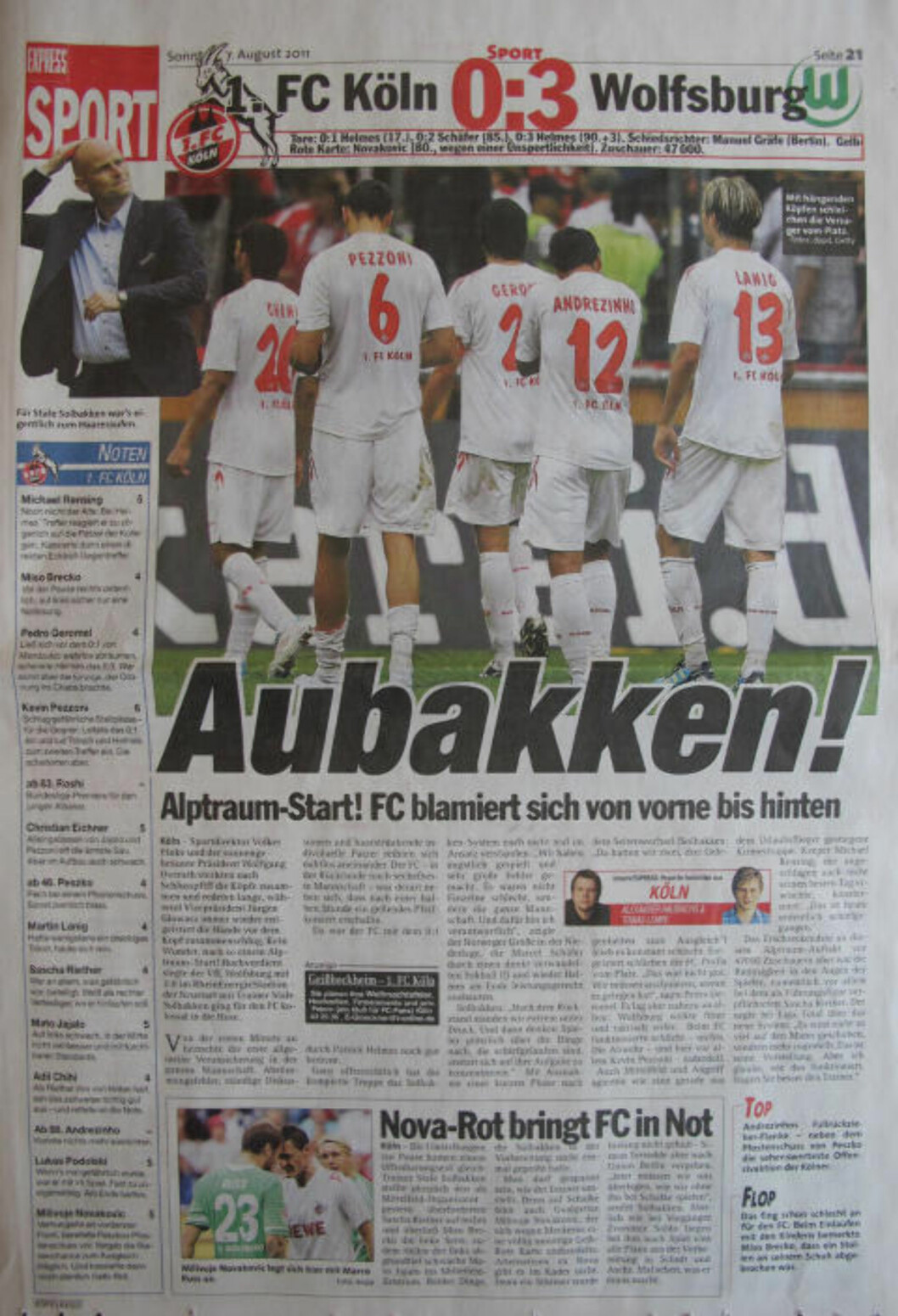 <strong> MARERITTSTART!:</strong> Den tyske avisa Express med dagens omtale av serieåpningen hjemme i Köln. <strong> MARERITTSTART!:</strong> Den tyske avisa Express med dagens omtale av serieåpningen hjemme i Köln.