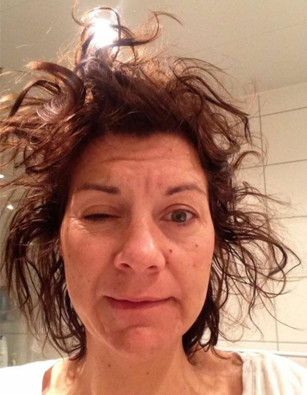 BUSTETE SVEIS: Dette er grunnen til at jeg må dusje hver morgen, sier Camilla Marie. Foto: Privat BUSTETE SVEIS: Dette er grunnen til at jeg må dusje hver morgen, sier Camilla Marie. Foto: Privat