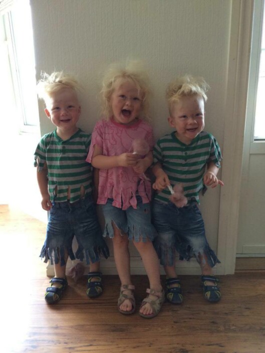 SØSKENFLOKK: Alma (4) fikk to lillebrødre på en gang. Foto: privat SØSKENFLOKK: Alma (4) fikk to lillebrødre på en gang. Foto: privat