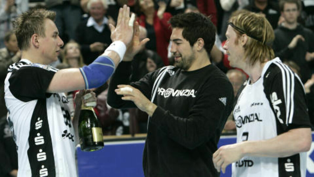 <strong>TIDLIGERE LAGKAMERATAER:</strong> Nikola Karabatic og Børge Lund spilte sammen i Kiel. Foto: HERIBERT PROEPPER/AP <strong>TIDLIGERE LAGKAMERATAER:</strong> Nikola Karabatic og Børge Lund spilte sammen i Kiel. Foto: HERIBERT PROEPPER/AP
