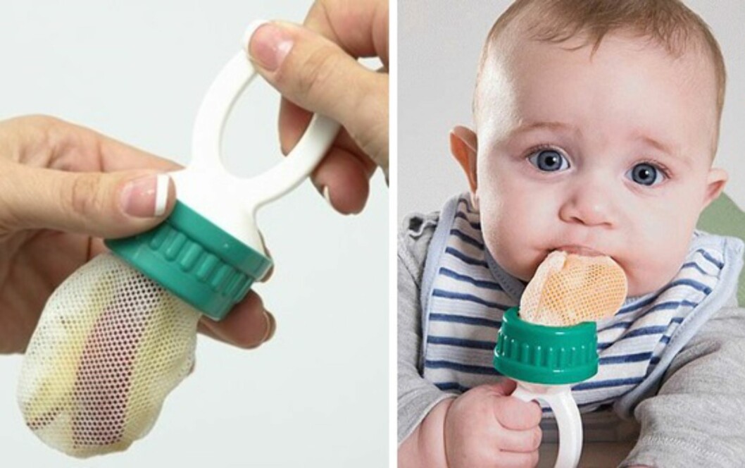 Baby Safe Feeder: Lar babyen spise frukt på en trygg måte. Foto: Produsenten Baby Safe Feeder: Lar babyen spise frukt på en trygg måte. Foto: Produsenten