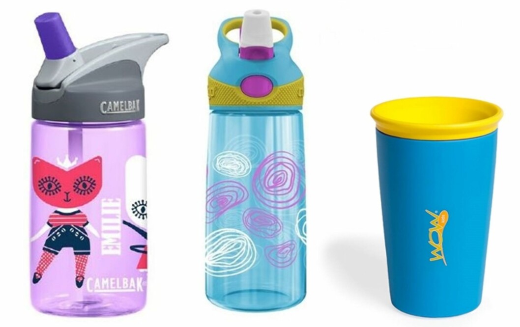 <strong>MINST MULIG SØL:</strong> Camelbak drikkeflaske med navn kr 199,- Barerips.no, Contigo drikkeflaske kr 179,- Vidunderbarn og norsk-produserte Wow Cup kr 129,- Vitus Apotek Foto: Produsentene <strong>MINST MULIG SØL:</strong> Camelbak drikkeflaske med navn kr 199,- Barerips.no, Contigo drikkeflaske kr 179,- Vidunderbarn og norsk-produserte Wow Cup kr 129,- Vitus Apotek Foto: Produsentene
