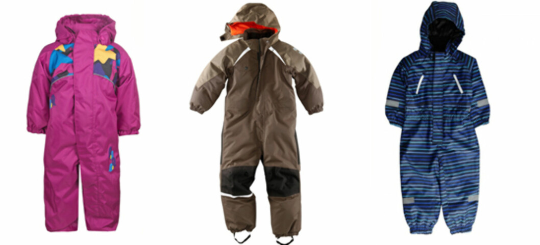 BUDSJETT: F.v. Glede (kr 599, Stormberg), Overall (kr 499, H&M) og Reflex (kr 599, Barnas Hus). BUDSJETT: F.v. Glede (kr 599, Stormberg), Overall (kr 499, H&M) og Reflex (kr 599, Barnas Hus).