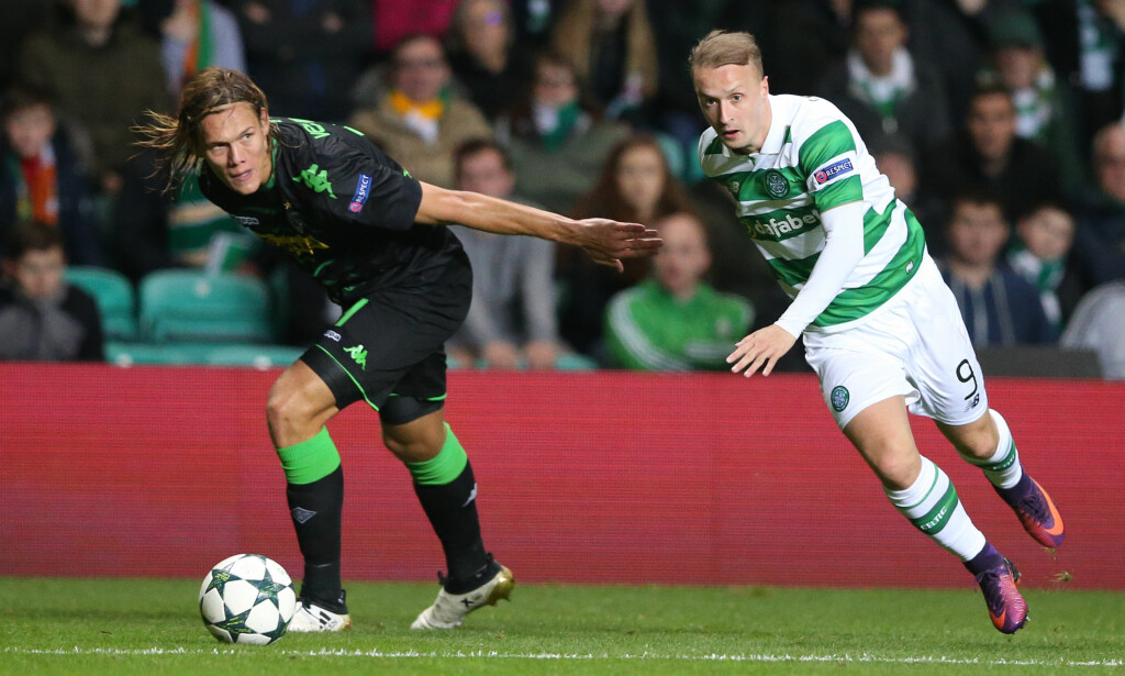 MISFORNØYD: Leigh Griffiths (til høyre) er misfornøyd med spilletida i Celtic. Her fra gårsdagens kamp mot Borussia Mönchengladbach i Champions League. Tyskerne vant 2-0. Foto: NTB Scanpix MISFORNØYD: Leigh Griffiths (til høyre) er misfornøyd med spilletida i Celtic. Her fra gårsdagens kamp mot Borussia Mönchengladbach i Champions League. Tyskerne vant 2-0. Foto: NTB Scanpix