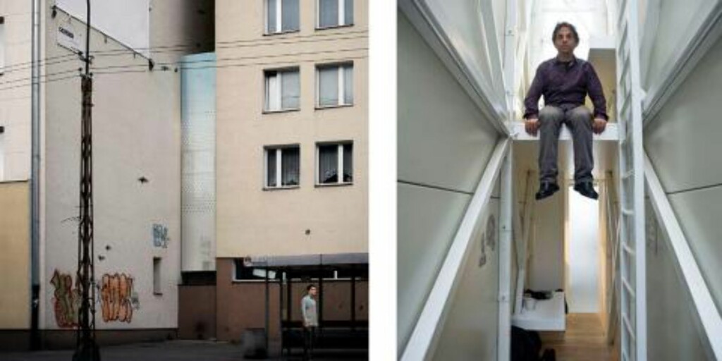 GOD UTNYTTELSE AV PLASS: Det tynne huset er presset inn i en ledig glippe mellom to bygninger. FOTO: Polish Modern Art Foundation, The National Centre for Culture GOD UTNYTTELSE AV PLASS: Det tynne huset er presset inn i en ledig glippe mellom to bygninger. FOTO: Polish Modern Art Foundation, The National Centre for Culture