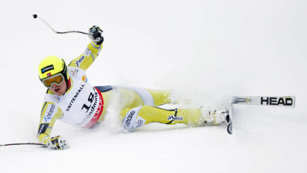 <strong>FALLET:</strong> Kjetil Jansrud skyldte på seg selv etter fallet som ødela VM. Foto: REUTERS/Dominic Ebenbichler/NTB scanpix <strong>FALLET:</strong> Kjetil Jansrud skyldte på seg selv etter fallet som ødela VM. Foto: REUTERS/Dominic Ebenbichler/NTB scanpix