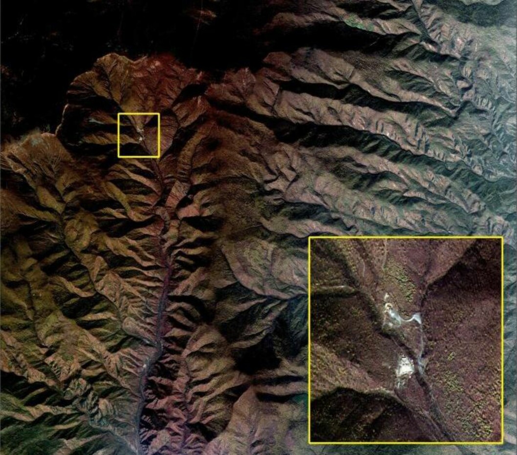 <strong>PRØVESPRENGNING:</strong> Satelittbildet viser det trolige testområdet der Nord-Korea skal ha gjennomført en atomprøvesprengning. Foto: AFP / NTB Scanpix <strong>PRØVESPRENGNING:</strong> Satelittbildet viser det trolige testområdet der Nord-Korea skal ha gjennomført en atomprøvesprengning. Foto: AFP / NTB Scanpix