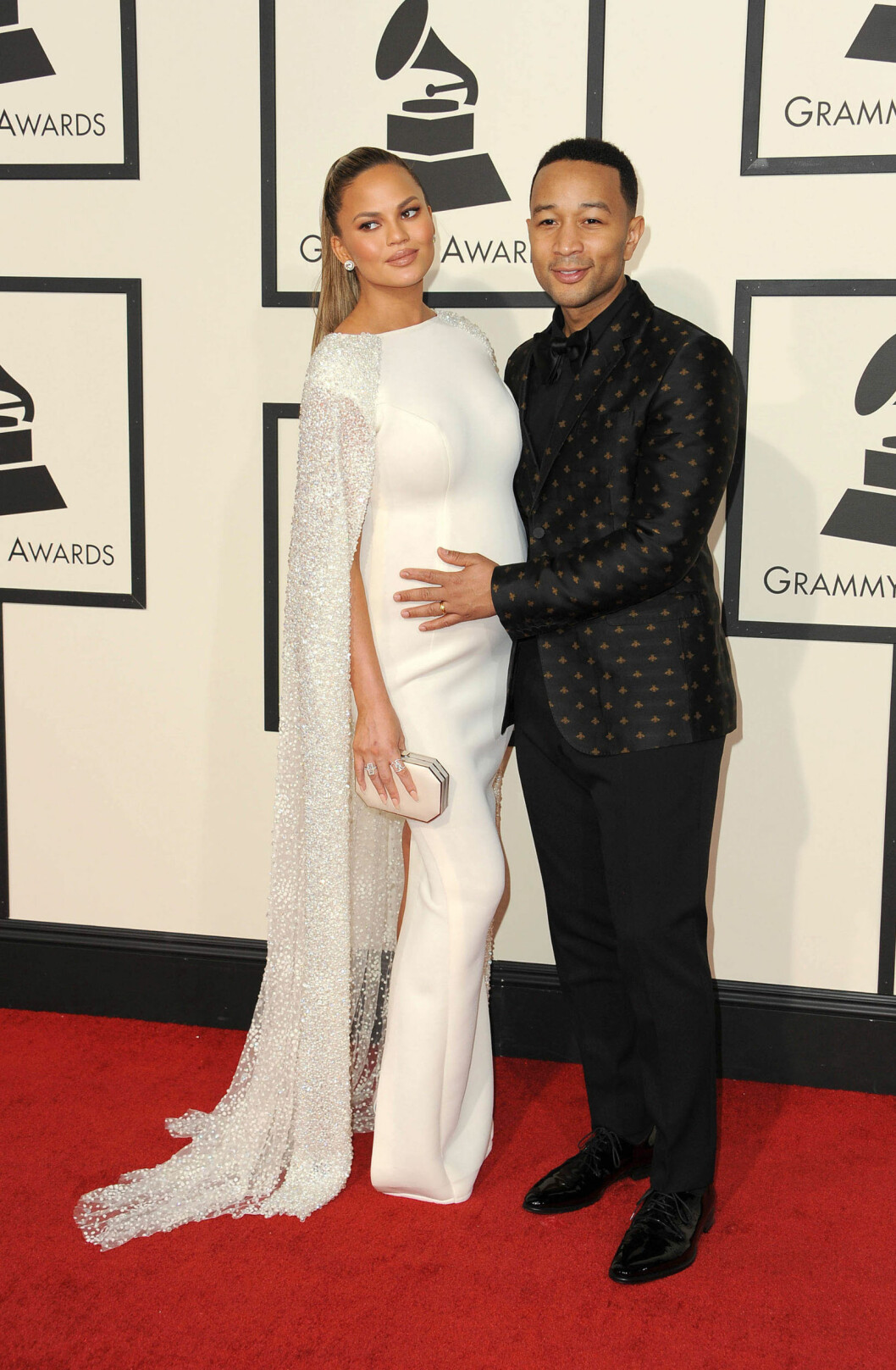 SLET MED Å BLI GRAVID: Den vakre modellen har tidligere fortalt at hun tok i bruk prøverørsbehandling. Her er paret under Grammy-utdelingen i februar. Foto: Pa Photos SLET MED Å BLI GRAVID: Den vakre modellen har tidligere fortalt at hun tok i bruk prøverørsbehandling. Her er paret under Grammy-utdelingen i februar. Foto: Pa Photos