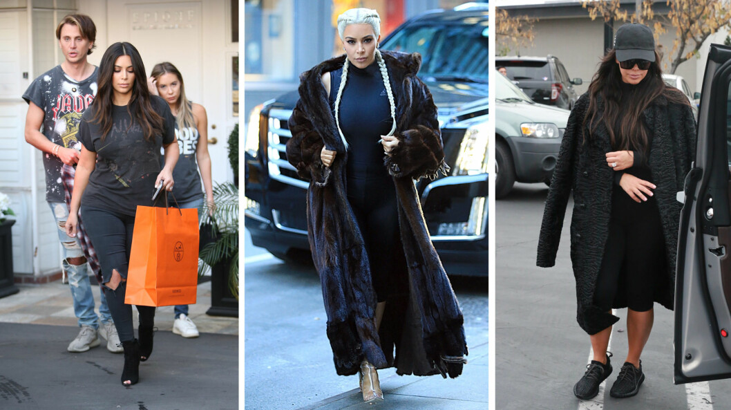 BEHAGELIGE KLÆR: Etter at Saint West kom til verden, har Kim Kardashian ofte valgt å iføre seg enten sorte og løstsittende plagg eller lange kåper, som kan skjule figuren hennes. Foto: Splash News/ Xposure/ NTB Scanpix BEHAGELIGE KLÆR: Etter at Saint West kom til verden, har Kim Kardashian ofte valgt å iføre seg enten sorte og løstsittende plagg eller lange kåper, som kan skjule figuren hennes. Foto: Splash News/ Xposure/ NTB Scanpix