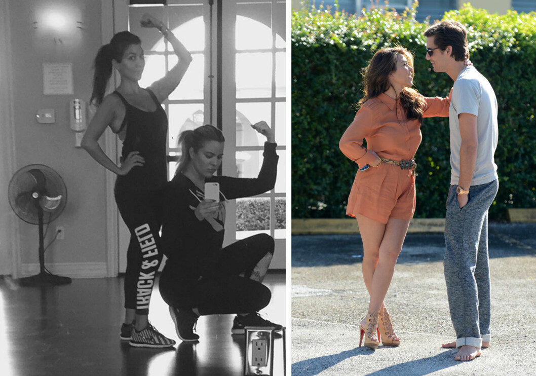 SLAPPER AV MED TRENING: Kourtney har trent mye etter bruddet, også sammen med lillsesøsteren Khloé. I fjor sommer gikk Kourtney og Scott Disick (t.h) endelig fra hverandre etter ni år. Her er paret avbildet i lykkelige dager, høsten 2012. Foto: Xposure/ Corbis SLAPPER AV MED TRENING: Kourtney har trent mye etter bruddet, også sammen med lillsesøsteren Khloé. I fjor sommer gikk Kourtney og Scott Disick (t.h) endelig fra hverandre etter ni år. Her er paret avbildet i lykkelige dager, høsten 2012. Foto: Xposure/ Corbis