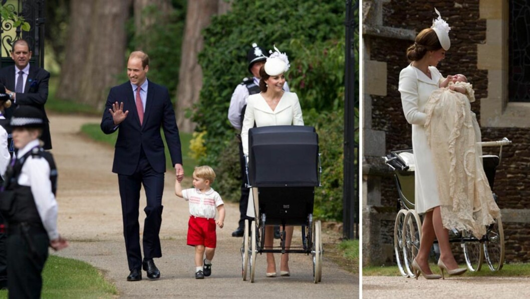 ANKOM TIL JUBEL: Prins William og hertuginne Kate kom til fots sammen med prins George og prinsesse Charlotte, da dåpsseremonien skulle begynne i Sandringham søndag ettermiddag. De oppmøtte jublet av begeistring over hertugparets folkelige ankomst. Foto: NTB Scanpix ANKOM TIL JUBEL: Prins William og hertuginne Kate kom til fots sammen med prins George og prinsesse Charlotte, da dåpsseremonien skulle begynne i Sandringham søndag ettermiddag. De oppmøtte jublet av begeistring over hertugparets folkelige ankomst. Foto: NTB Scanpix