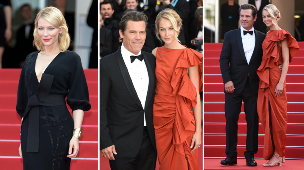 STRÅLTE I CANNES: Cate Blanchett (t.v) imponerte i sort på «Sicario»-premieren tirsdag, mens Josh Brolin kom sammen med forloveden Kathryn Boyd - legg merke til forlovelsesringen hennes! Foto: NTB Scanpix STRÅLTE I CANNES: Cate Blanchett (t.v) imponerte i sort på «Sicario»-premieren tirsdag, mens Josh Brolin kom sammen med forloveden Kathryn Boyd - legg merke til forlovelsesringen hennes! Foto: NTB Scanpix