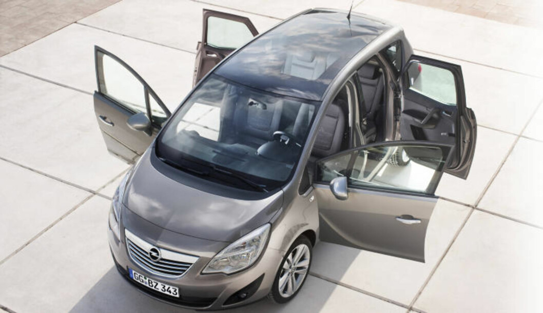 <strong>FLOTT BEKJENTSKAP:</strong> Opel Meriva har blant annet god plass og trivelige kjøreegenskaper. Foto: PRODUSENT <strong>FLOTT BEKJENTSKAP:</strong> Opel Meriva har blant annet god plass og trivelige kjøreegenskaper. Foto: PRODUSENT