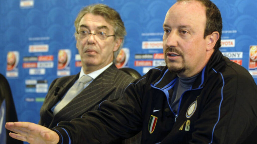 KREVER SEIER: Massimo Moratti gir klar beskjed til Benitez om hva han forventer seg i klubb-VM. Foto: AP/Luca Bruno KREVER SEIER: Massimo Moratti gir klar beskjed til Benitez om hva han forventer seg i klubb-VM. Foto: AP/Luca Bruno