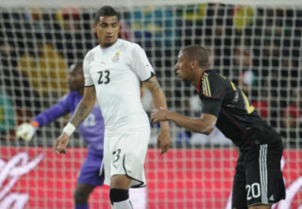 <strong>VANT BRØDREDUELLEN:</strong> Jerome Boateng (t.h.) og Tyskland gikk seirende ut av duellen med halvbroren Kevin-Prince Boaten og Ghana.Foto: SCANPIX / AFP PHOTO / STEPHANE DE SAKUTIN <strong>VANT BRØDREDUELLEN:</strong> Jerome Boateng (t.h.) og Tyskland gikk seirende ut av duellen med halvbroren Kevin-Prince Boaten og Ghana.Foto: SCANPIX / AFP PHOTO / STEPHANE DE SAKUTIN