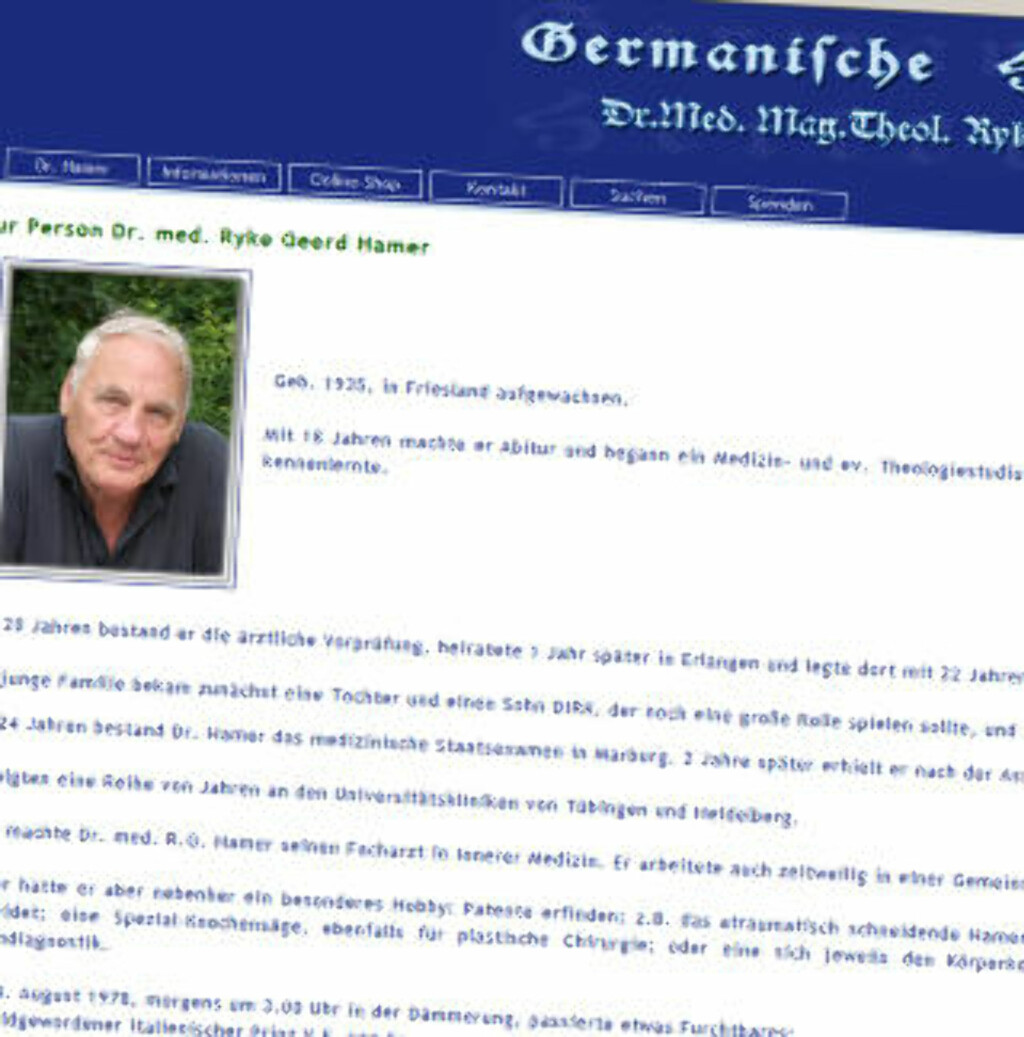 RIKHOLDIG HJEMMESIDE: Hamers hjemmeside, der han kaller seg lege og teolog, inneholder en stor mengde korrespondanse fra de siste åra, bl.a. rettsdokumenter der ekslegen anklager norske myndigheter for delaktighet i drap på 100 personer daglig, som del av den jødiske konspirasjonen han mener å ha gjennomskuet. Faksimile: HAMERS HJEMMESIDE RIKHOLDIG HJEMMESIDE: Hamers hjemmeside, der han kaller seg lege og teolog, inneholder en stor mengde korrespondanse fra de siste åra, bl.a. rettsdokumenter der ekslegen anklager norske myndigheter for delaktighet i drap på 100 personer daglig, som del av den jødiske konspirasjonen han mener å ha gjennomskuet. Faksimile: HAMERS HJEMMESIDE