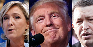 image: Plasserer Trump sammen med Marine Le Pen og Hugo Chávez