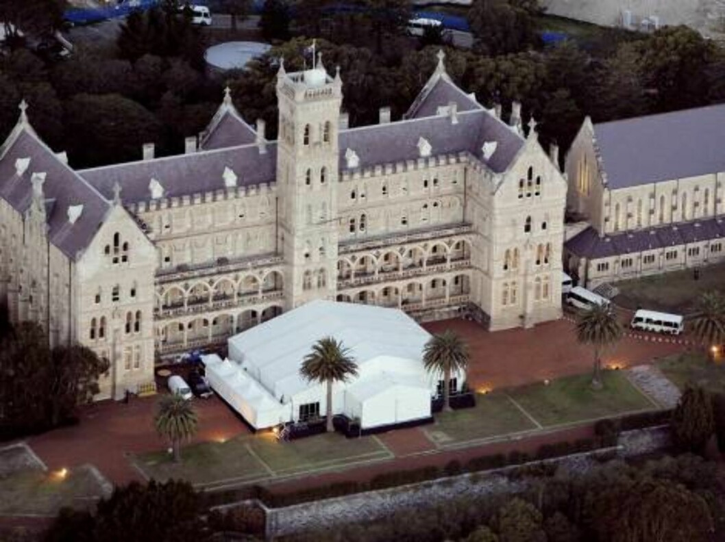 An aerial view of the Cardinal Cerretti Chapel at the St Patrick's Estate in Sydney where Oscar winning actress Nicole Kidman married country music star Keith Urban Sunday, June 25, 2006. Around 230 guests watched the pair exchange vows at the gothic-styl Foto: AP/Scanpix An aerial view of the Cardinal Cerretti Chapel at the St Patrick's Estate in Sydney where Oscar winning actress Nicole Kidman married country music star Keith Urban Sunday, June 25, 2006. Around 230 guests watched the pair exchange vows at the gothic-styl Foto: AP/Scanpix