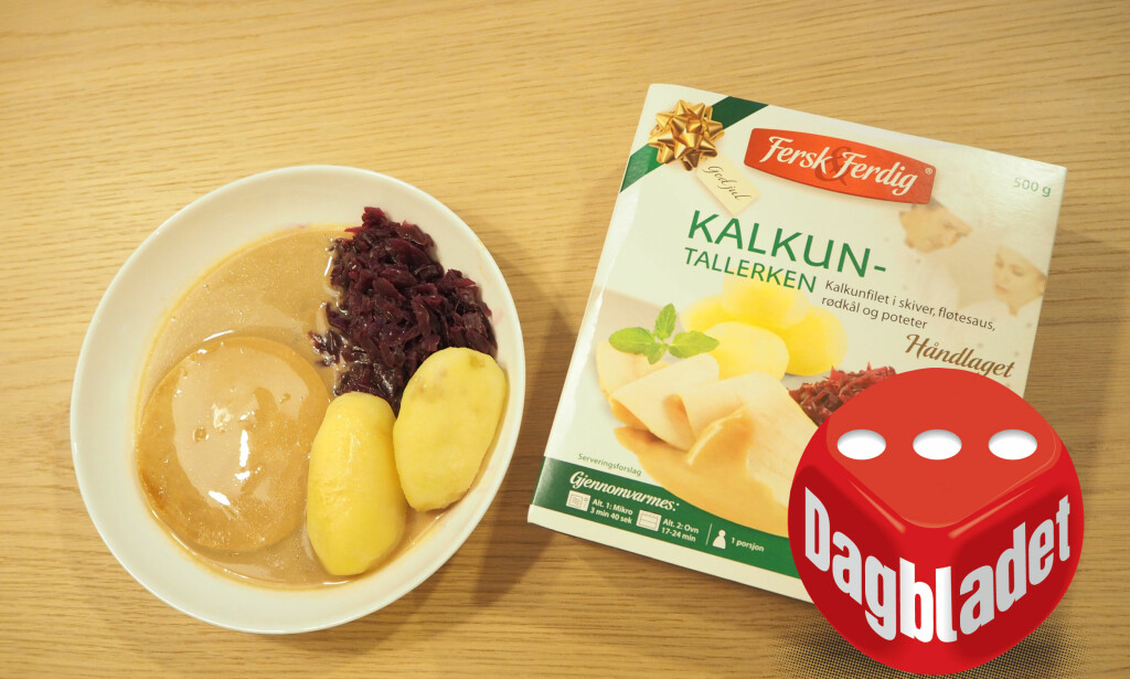 RUND KALKUN: Mye saus og sirkelformet kalkunkjøtt. RUND KALKUN: Mye saus og sirkelformet kalkunkjøtt.