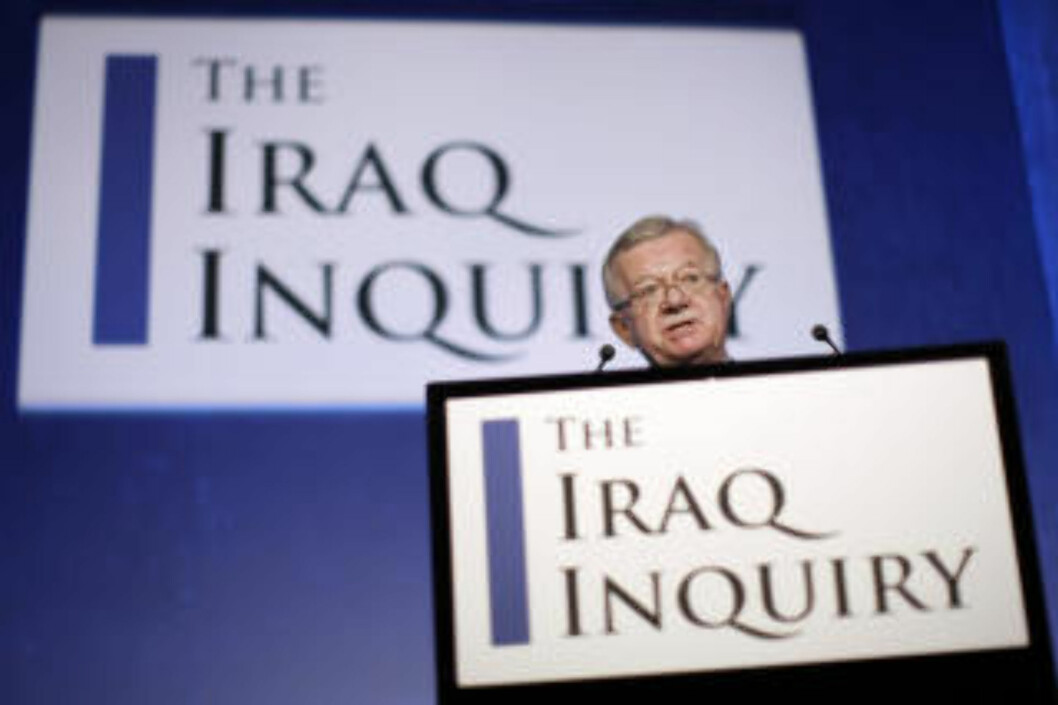 <strong>GRANSKER:</strong> Den erfarne embetsmannen John Chilcot gransker britenes militæraksjon i Irak. Det er kommet fram at begrunnelsen bak invasjonen på langt nær var like god som Tony Blair ga uttrykk for. Foto: AP Photo/Matt Dunham/Scanpix <strong>GRANSKER:</strong> Den erfarne embetsmannen John Chilcot gransker britenes militæraksjon i Irak. Det er kommet fram at begrunnelsen bak invasjonen på langt nær var like god som Tony Blair ga uttrykk for. Foto: AP Photo/Matt Dunham/Scanpix
