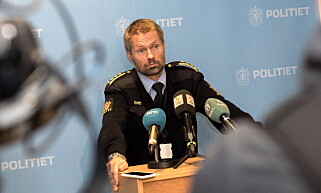 PRESSEKONFERANSE: Terje Kaddeberg Skaar, sjef for felles kriminalenhet i Kristiansand.
Foto: Tomm W. Christiansen / Dagbladet PRESSEKONFERANSE: Terje Kaddeberg Skaar, sjef for felles kriminalenhet i Kristiansand.
Foto: Tomm W. Christiansen / Dagbladet