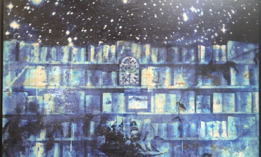 LIDENSKAPENS BIBLIOTEK: Maleri fra serien «Broken glass in passions library». LIDENSKAPENS BIBLIOTEK: Maleri fra serien «Broken glass in passions library». 