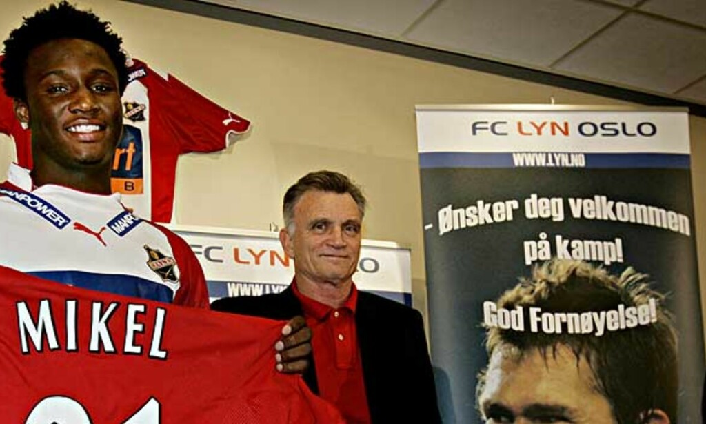 NEI, TAKK: Lyn-direktør Morgan Andersen (t.h) mener John Obi Mikel, som takk til agenter i London, ville fått 20 mill. i årslønn hos Manchester United. Foto: HANS ARNE VEDLOG NEI, TAKK: Lyn-direktør Morgan Andersen (t.h) mener John Obi Mikel, som takk til agenter i London, ville fått 20 mill. i årslønn hos Manchester United. Foto: HANS ARNE VEDLOG