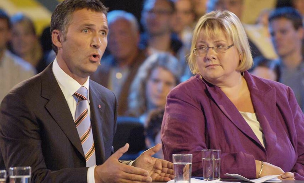 DUELL: Erna Solberg og Jens Stoltenberg har møtt hverandre flere ganger i valgkampen, men i Ålesund ble det heftigere ordskifte enn vanlig. Foto: TOR ERIK H. MATHIESEN DUELL: Erna Solberg og Jens Stoltenberg har møtt hverandre flere ganger i valgkampen, men i Ålesund ble det heftigere ordskifte enn vanlig. Foto: TOR ERIK H. MATHIESEN