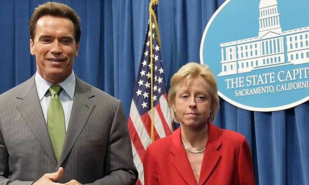 I FERD MED Å BLI UPOPULÆR: Schwarzenegger har skapt uro i det republikanske partiet, særlig etter at han utnevnte Susan P. Kennedy (t.h.), en demokrat, til sjef for sin stab. Foto: Kimberly White/Reuters I FERD MED Å BLI UPOPULÆR: Schwarzenegger har skapt uro i det republikanske partiet, særlig etter at han utnevnte Susan P. Kennedy (t.h.), en demokrat, til sjef for sin stab. Foto: Kimberly White/Reuters