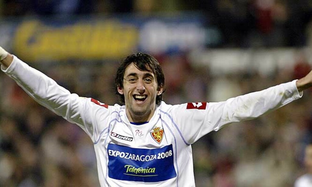 MÅL! Og ikke det eneste i dag. Her er det Real Zaragozas Diego Milito som feirer. Foto: Luis Correas/Reuters/Scanpix MÅL! Og ikke det eneste i dag. Her er det Real Zaragozas Diego Milito som feirer. Foto: Luis Correas/Reuters/Scanpix