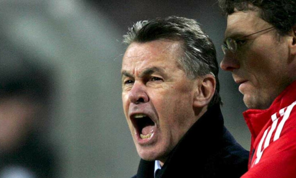 DÅRLIG START: Ottmar Hitzfeld er tilbake som sjef i Bayern München. Det ga ingen umiddelbar effekt. Foto: EPA/Scanpix DÅRLIG START: Ottmar Hitzfeld er tilbake som sjef i Bayern München. Det ga ingen umiddelbar effekt. Foto: EPA/Scanpix