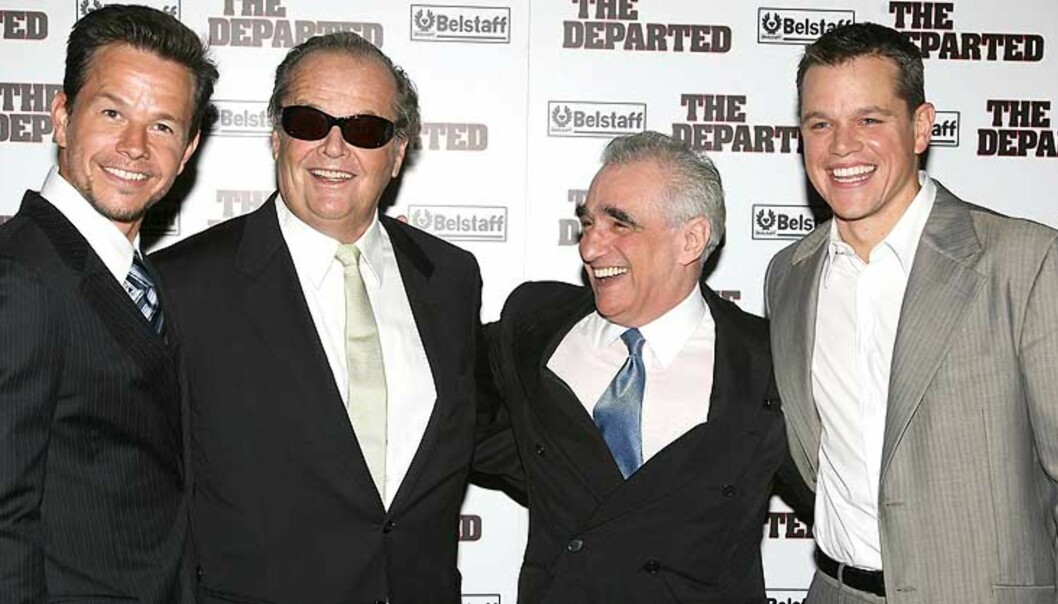 <strong><b>SPILT SAMMEN FØR:</strong></b> Mark Wahlberg (til venstre) og Matt Damon spilte sammen i «The Departed». Her flankerer de medspiller Jack Nicholson og regissør Martin Scorsese, som er en Oscar-favoritt for beste regi. Foto: SCANPIX <strong><b>SPILT SAMMEN FØR:</strong></b> Mark Wahlberg (til venstre) og Matt Damon spilte sammen i «The Departed». Her flankerer de medspiller Jack Nicholson og regissør Martin Scorsese, som er en Oscar-favoritt for beste regi. Foto: SCANPIX