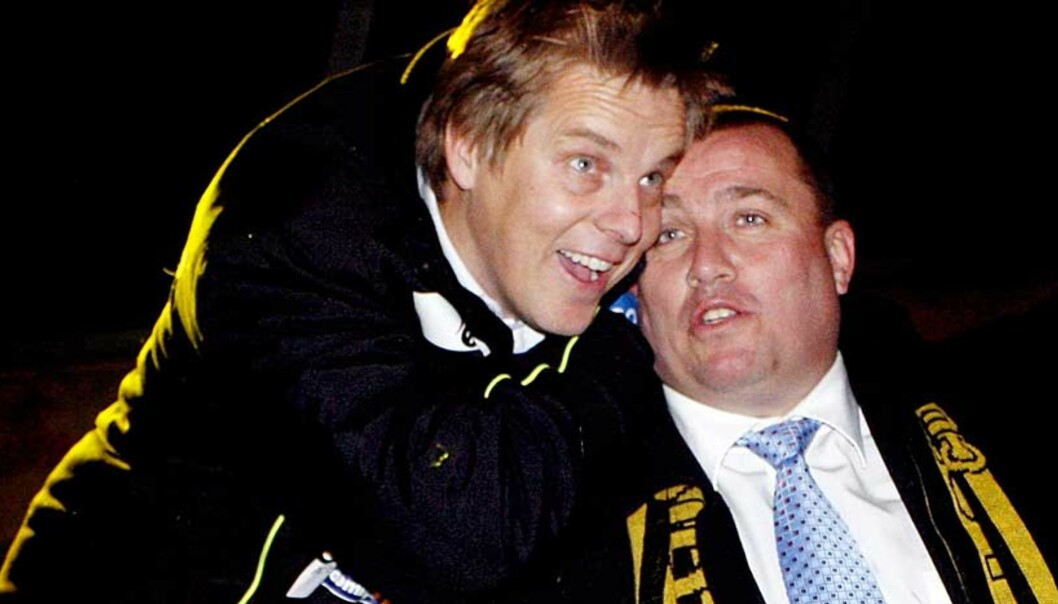 <b>I GODE DAGER:</b> Jan Åge Fjørtoft og Tom Nordlie feirer cuptriumfen i fjor høst. Foto: Daniel Sannum Lauten <b>I GODE DAGER:</b> Jan Åge Fjørtoft og Tom Nordlie feirer cuptriumfen i fjor høst. Foto: Daniel Sannum Lauten