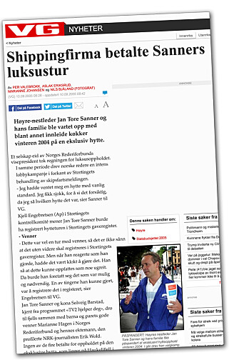 HAGEN OG SANNER: Statsråden og kommunikasjonssjefen på Slottet har også tidligere hatt søkelyset på seg. Faksimile: VG HAGEN OG SANNER: Statsråden og kommunikasjonssjefen på Slottet har også tidligere hatt søkelyset på seg. Faksimile: VG