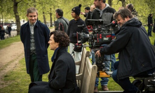 SUKSESS-SERIE: Martin Freeman og Benedict Cumberbatch under innspilling av «Sherlock» i 2010. FOTO: Hartswood Films / bbc Wales / Album / NTB Scanpix SUKSESS-SERIE: Martin Freeman og Benedict Cumberbatch under innspilling av «Sherlock» i 2010. FOTO: Hartswood Films / bbc Wales / Album / NTB Scanpix