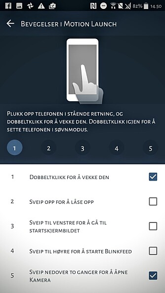 Når skjermen er slukket, kan du bruke snarveier når du vekker den. To sveip nedover åpner kameraet, for eksempel. Når skjermen er slukket, kan du bruke snarveier når du vekker den. To sveip nedover åpner kameraet, for eksempel.