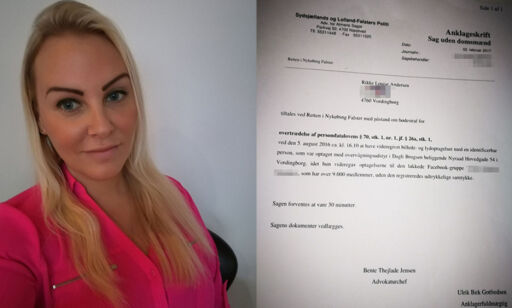 image: Rikke ble tiltalt for å dele bilder av mannen som blottet seg for datteren. I dag falt dommen
