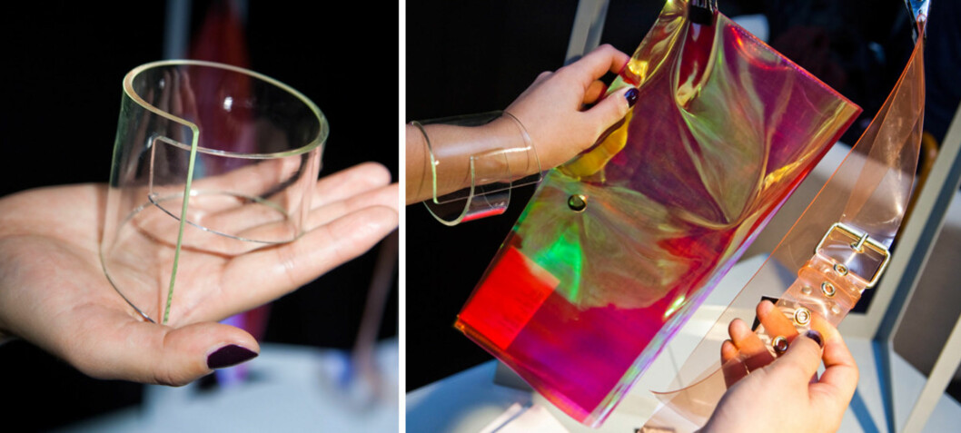 VÅRENS TILBEHØR: Armbånd, clutchveske og belte i gjennomsiktig plast fra Weekdays vår-/sommerkolleksjon2011. Foto: Per Ervland VÅRENS TILBEHØR: Armbånd, clutchveske og belte i gjennomsiktig plast fra Weekdays vår-/sommerkolleksjon2011. Foto: Per Ervland