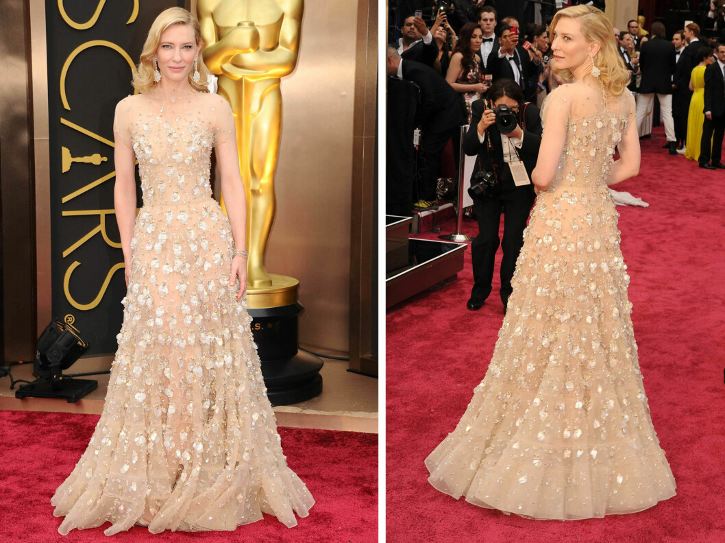 CATE BLANCHETT: I utsmykket kjole fra Armani Privé. Foto: All Over Press CATE BLANCHETT: I utsmykket kjole fra Armani Privé. Foto: All Over Press