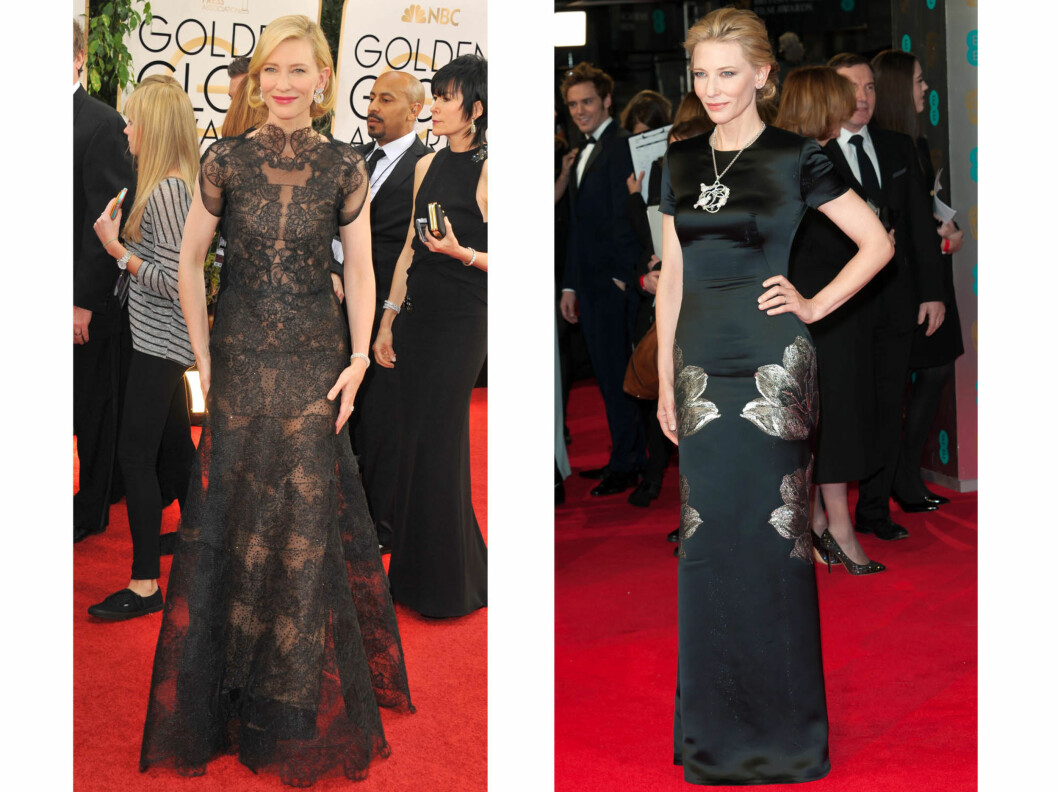 CATE BLANCHETT: Kroppsnære kjoler med høy hals er noe av det siste Blanchett har båret på rød løper. Foto: All Over Press CATE BLANCHETT: Kroppsnære kjoler med høy hals er noe av det siste Blanchett har båret på rød løper. Foto: All Over Press