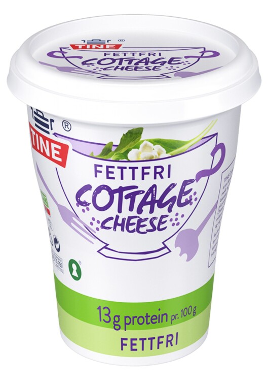 FETTFRI: TINE Cottage Cheese nesten helt uten fett. Foto: TINE FETTFRI: TINE Cottage Cheese nesten helt uten fett. Foto: TINE