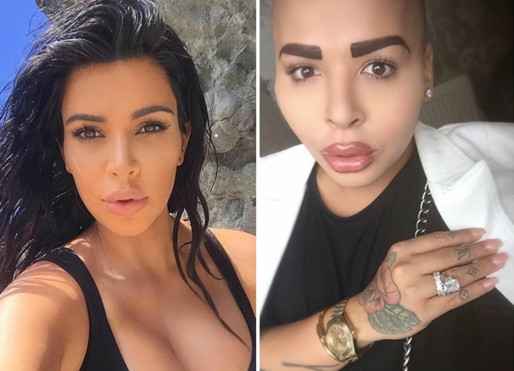 <strong>SER DU LIKHETEN?:</strong> 25-åringens store idol er reality-baben Kim Kardashian. Ser du likheten? Foto: NTB scanpix/Instagram <strong>SER DU LIKHETEN?:</strong> 25-åringens store idol er reality-baben Kim Kardashian. Ser du likheten? Foto: NTB scanpix/Instagram