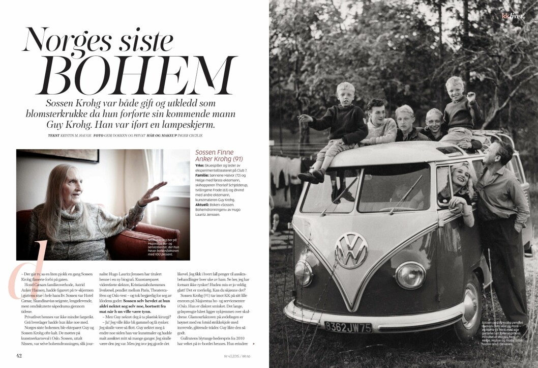 <strong>ET AV DE SISTE INTERVJUENE:</strong> I uke 43 møtte KK den flotte skuespillerinnen Sossen Krogh. Dette ble et av de siste intervjuene hun ga før sin død. Foto: Faksimile <strong>ET AV DE SISTE INTERVJUENE:</strong> I uke 43 møtte KK den flotte skuespillerinnen Sossen Krogh. Dette ble et av de siste intervjuene hun ga før sin død. Foto: Faksimile