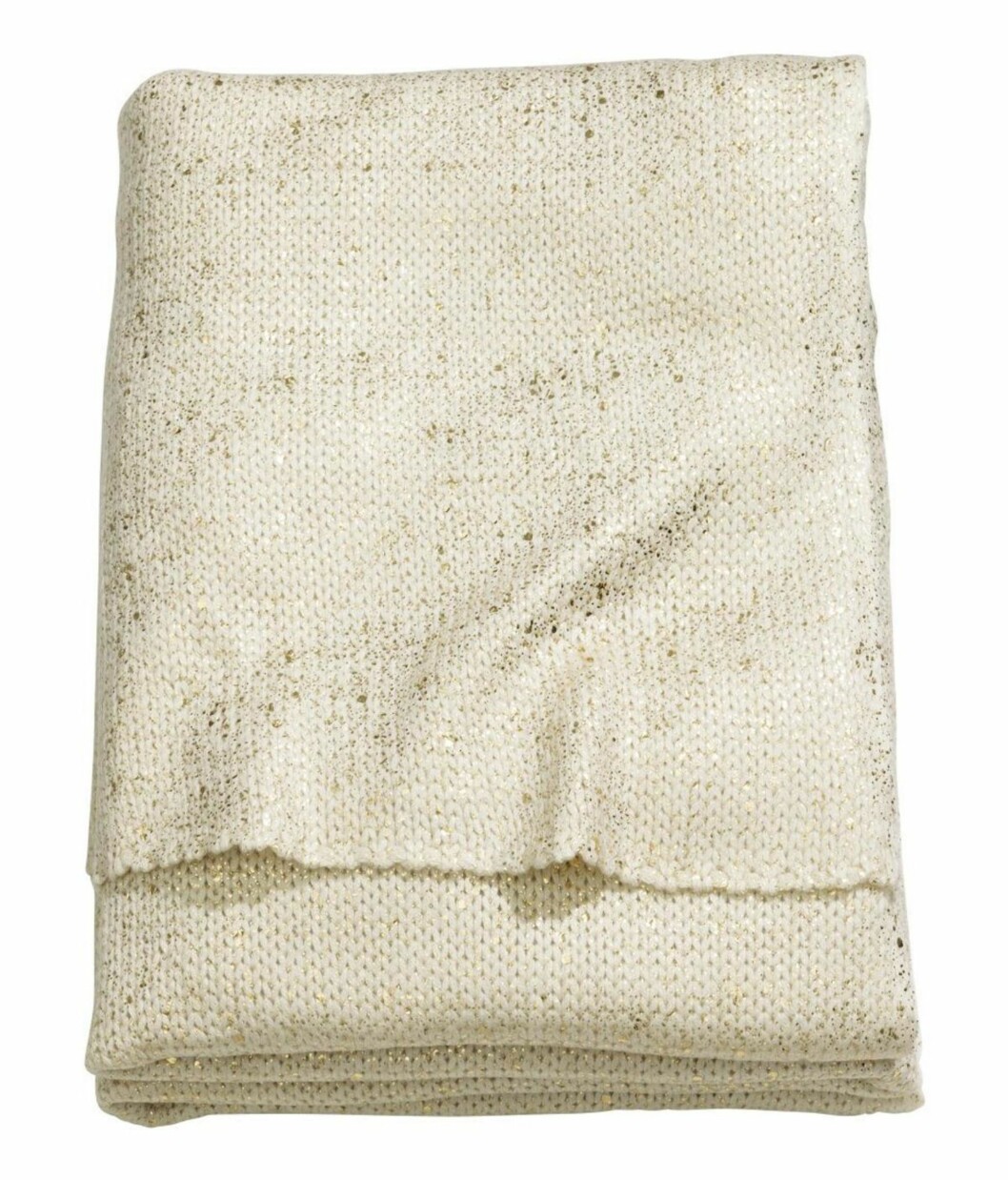 <strong>METALLISK:</strong> Strikket pledd i akryl med gulltrykk, 130x170 cm (kr 499, H&M Home).
Foto: Produsenten <strong>METALLISK:</strong> Strikket pledd i akryl med gulltrykk, 130x170 cm (kr 499, H&M Home).
Foto: Produsenten