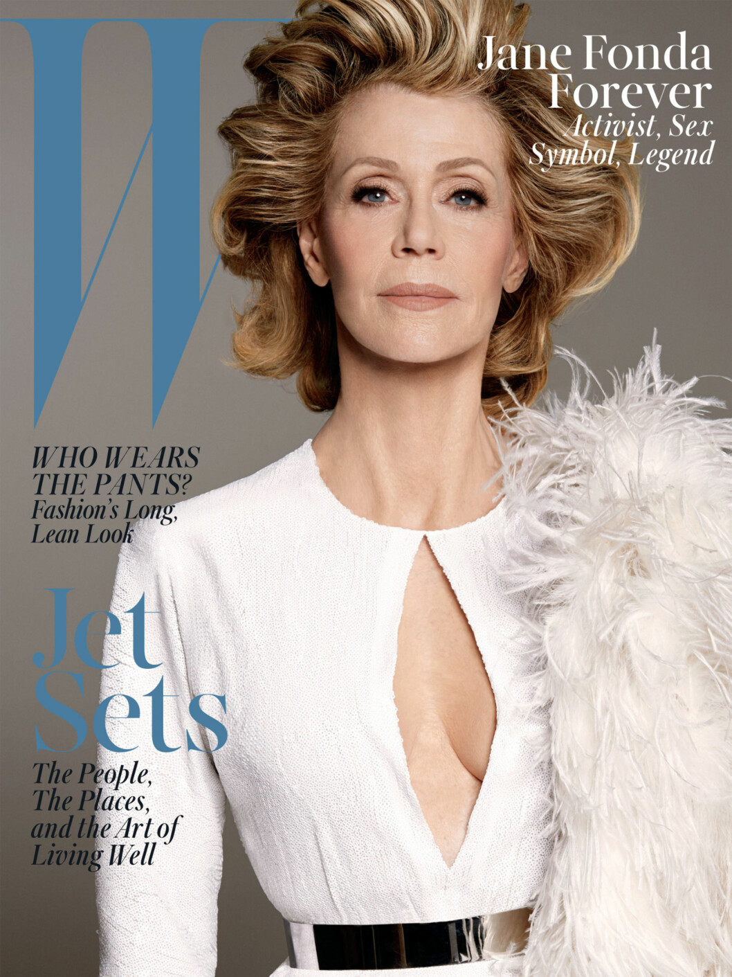 Jane Fonda var på forsiden av det amerikanske magasinet W i mai i år. Foto: Faksimile W Jane Fonda var på forsiden av det amerikanske magasinet W i mai i år. Foto: Faksimile W