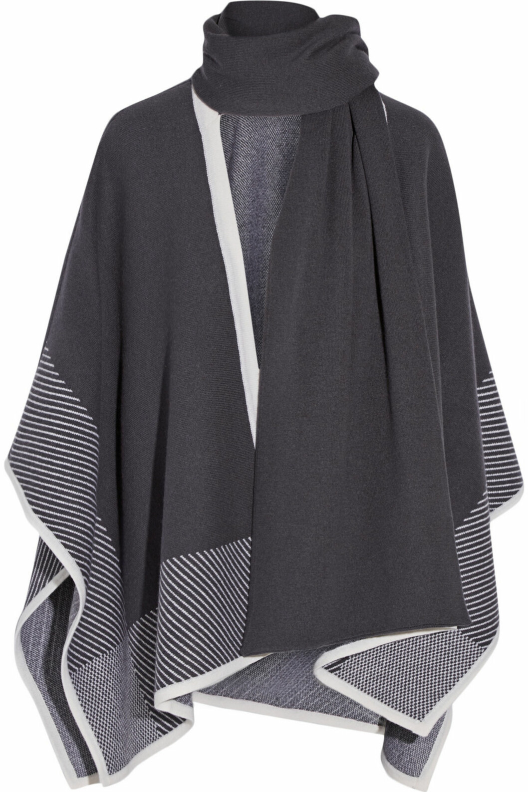 Teppet som gjør deg moteriktig: Denne ponchoen er lekker med ekstra detaljer i halsen. Fra Duffy via Net-a-porter.com, ca. kr 4500. Foto: Net-a-porter.com Teppet som gjør deg moteriktig: Denne ponchoen er lekker med ekstra detaljer i halsen. Fra Duffy via Net-a-porter.com, ca. kr 4500. Foto: Net-a-porter.com