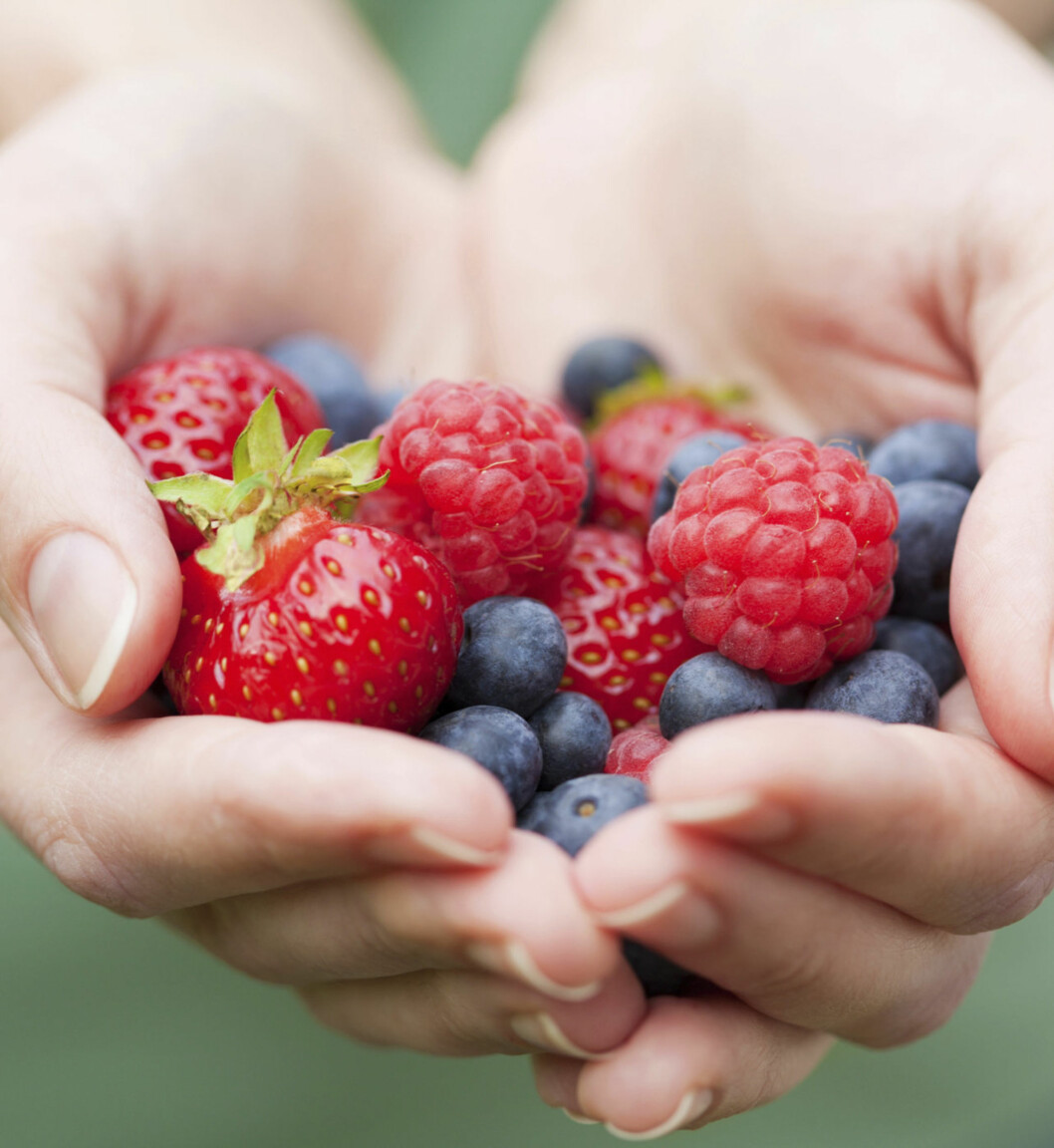 BÆR ER BRA FOR HJERTET: Jordbær og blåbær skal kunne senke risikoen for å få hjerteinfarkt. Foto: Thinkstock.com BÆR ER BRA FOR HJERTET: Jordbær og blåbær skal kunne senke risikoen for å få hjerteinfarkt. Foto: Thinkstock.com