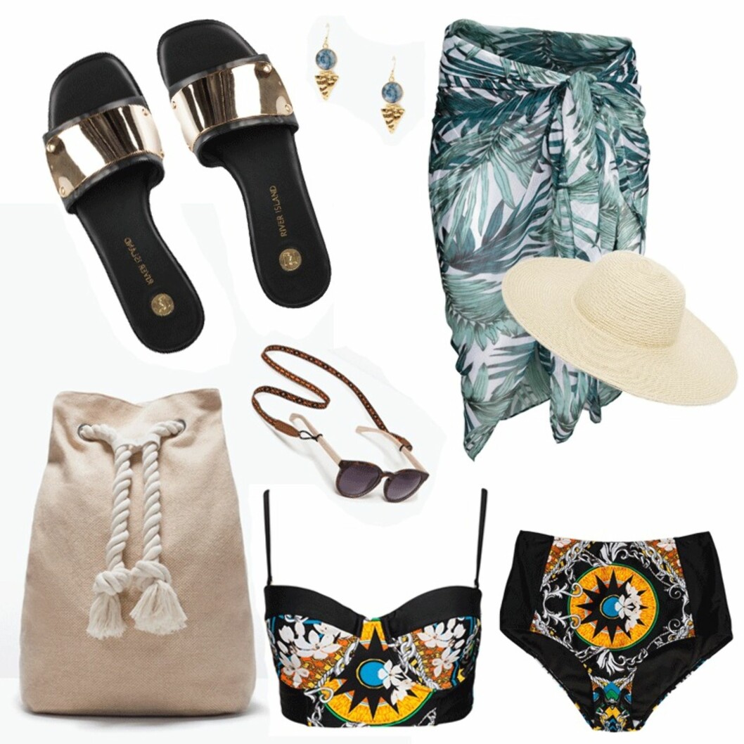 FREDAG: Sandaler fra River Island via Nelly.com, kr 399. Bag fra Zara, kr 499. Øredobber fra Mango, kr 99. Solbriller fra Zara, kr 199. Bikinisett fra River Island via Nelly.com, kr 498. Sarong fra H&M, kr 99. Hatt fra Whistles via Asos.com, kr 609. Foto: Produsentene, Nelly.com, Asos.com FREDAG: Sandaler fra River Island via Nelly.com, kr 399. Bag fra Zara, kr 499. Øredobber fra Mango, kr 99. Solbriller fra Zara, kr 199. Bikinisett fra River Island via Nelly.com, kr 498. Sarong fra H&M, kr 99. Hatt fra Whistles via Asos.com, kr 609. Foto: Produsentene, Nelly.com, Asos.com